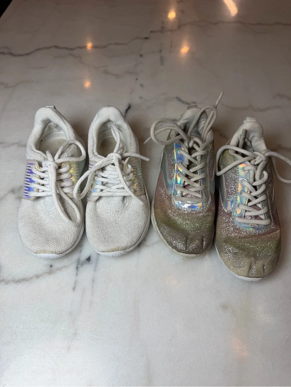 The Children's Place White Sneakers with Iridescent Accents